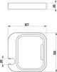 Seifenschale von Ideal Standard in quadratischer Form mit abgerundeten Ecken und seitlichem Haltegriff. Die Oberfläche ist einfach und funktional gestaltet.